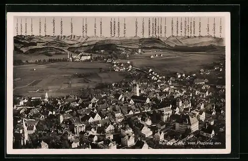 AK Wangen i. Allg., Fliegeraufnahme mit Bergpanorama