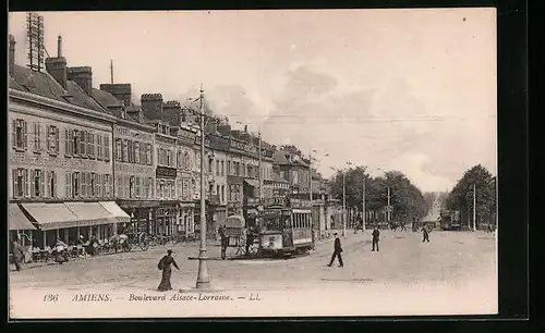 AK Amiens, Boulevard Alsace-Lorraine, Strassenbahn