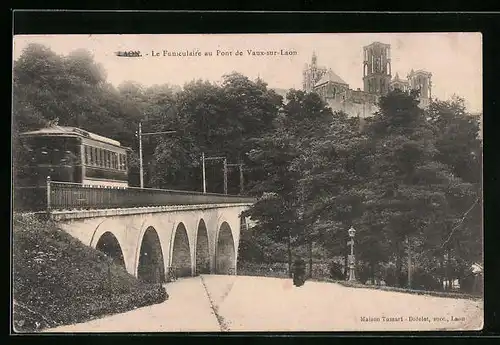 AK Laon, Le Funiculaire au Pont de Vaux-sur-Laon, Bergbahn