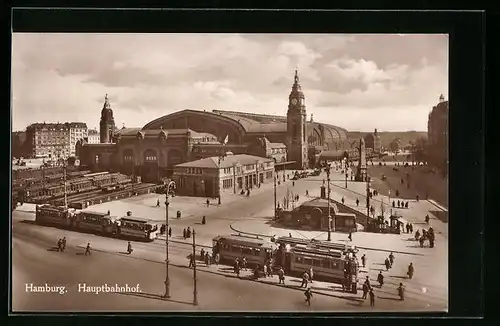 AK Hamburg, Hauptbahnhof, Strassenbahn