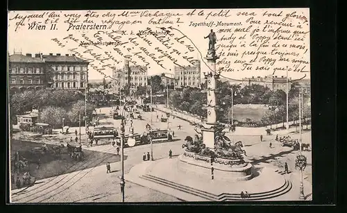 AK Wien, Praterstern, Strassenbahn