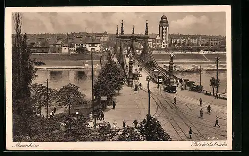 AK Mannheim, Strassenbahnen Frierichsbrücke