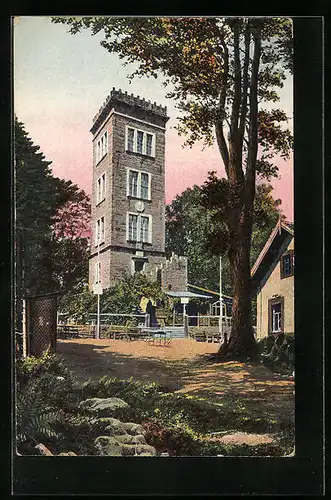 AK Valtenberg bei Neukirch, Gasthaus mit Aussichtsturm