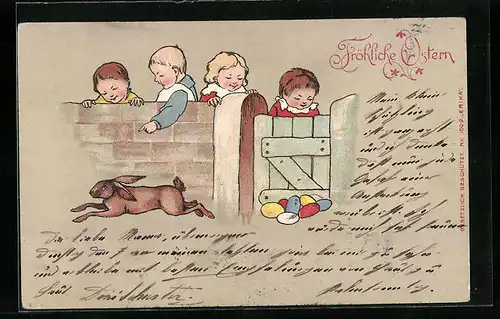 Präge-AK Kinder entdecken den Osterhasen