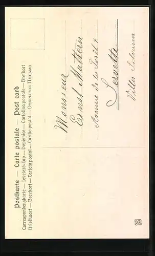 Präge-AK Osterküken im Regen