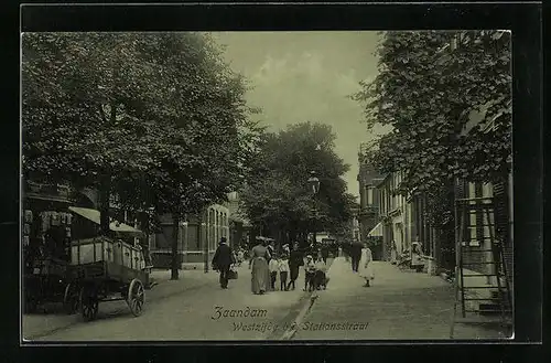 AK Zaandam, Westzijde b. d. Stationsstraat