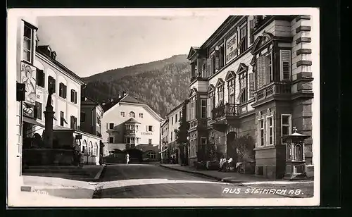 AK Steinach /Brenner, Gasthof zum wilden Mann und Hotel Steinbock