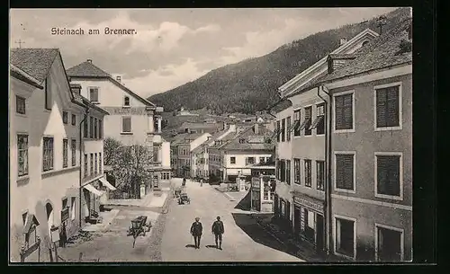 AK Steinach /Brenner, Strassenpartie mit dem Gasthof zum wilden Mann