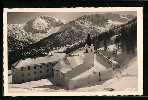 AK Maria Waldrast, Wallfahrtskloster im Schnee versunken