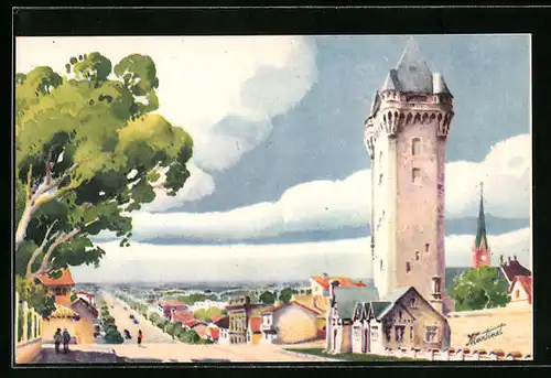 Künstler-AK Mar del Plata, Torre Tanque