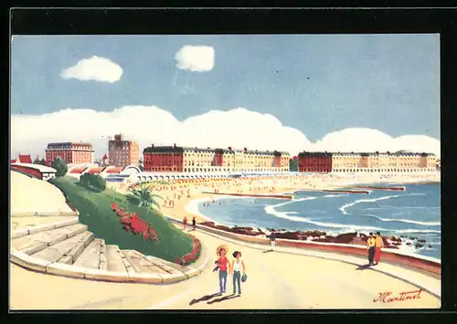 Künstler-AK Mar del Plata, Playa Bristol