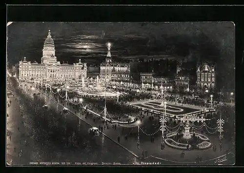 AK Buenos Aires, Centenario Independencia Argentina 1816-1916, Plaza del Congreso