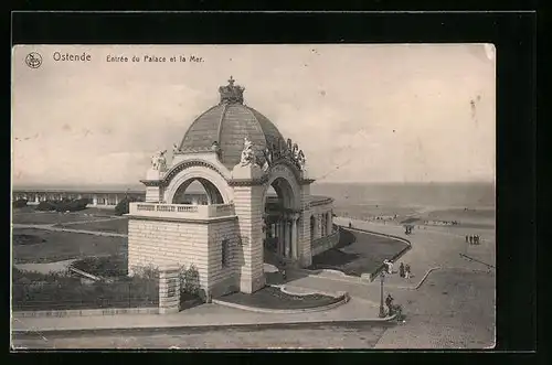 AK Ostende, Entree du Palace et la Mer