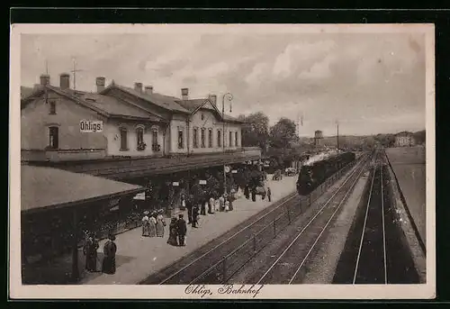 AK Ohligs, Bahnhof aus der Vogelschau