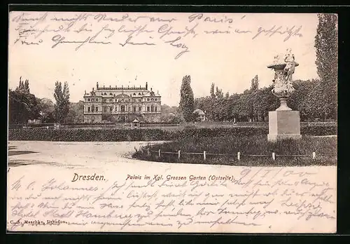 AK Dresden, Palais im Kgl. Grossen Garten