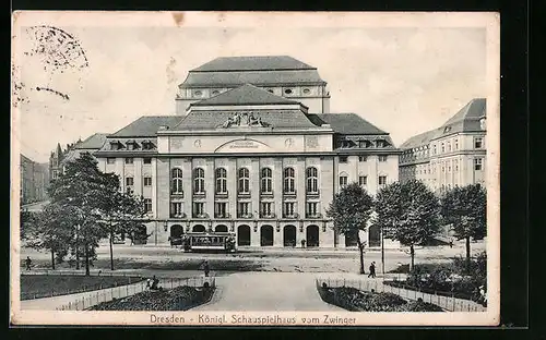 AK Dresden, Königliches Schauspielhaus vom Zwinger