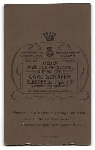 Fotografie Carl Schäfer, Elberfeld, Kipdorf 57, Junge Frau im weissen Kleid