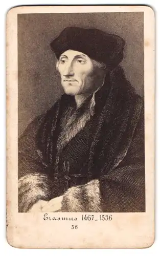 Fotografie J. C. Steuer, Wien, Portrait Theologe Erasmus von Rotterdamm