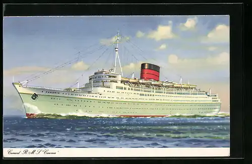AK Passagierschiff Cunard RMS Caronia auf hoher See