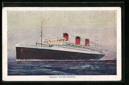 AK Passagierschiff SS Ile-de-France auf hoher See