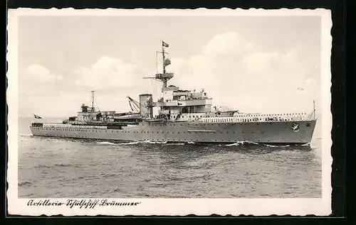AK Artillerie-Schulschiff Brummer auf hoher See