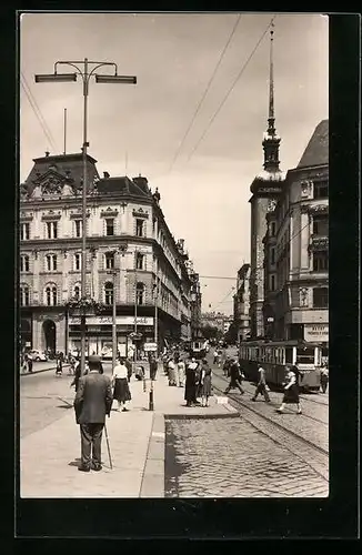 AK Brno, námesti Svobody, Strassenbahn