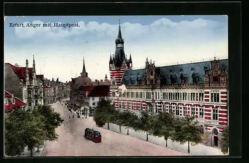 AK Erfurt, Anger mit Strassenbahn
