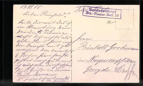 AK Strassburg, Illpanorama mit Strassenbahn