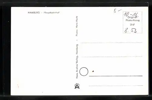AK Hamburg, Strassenbahnen am Hauptbahnhof
