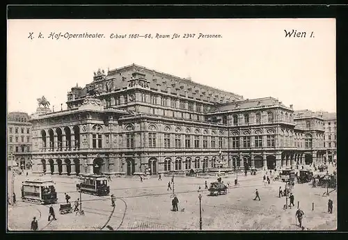 AK Wien, Strassenbahnen am Operntheater