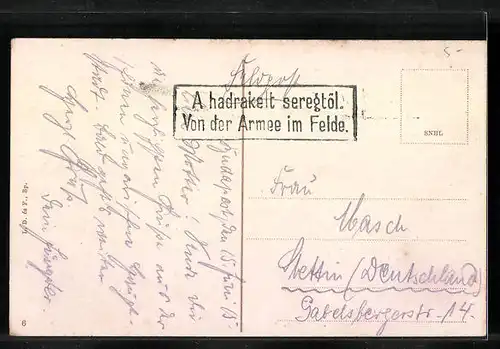 AK Budapest, Rakoczi ut, Strassenbahn