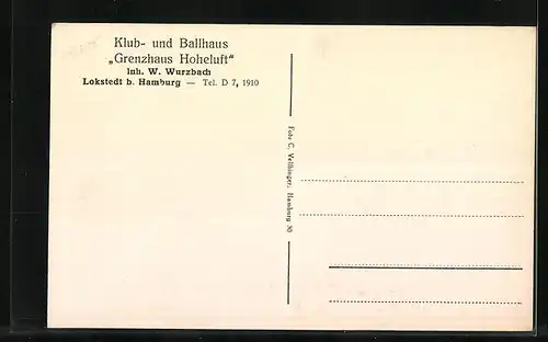 AK Lokstedt b. Hamburg, Klub- und Ballhaus Grenzhaus Hoheluft, Innenansichten