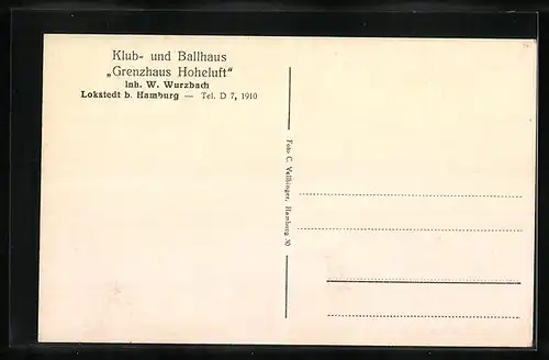 AK Lokstedt b. Hamburg, Klub- und Ballhaus Grenzhaus Hoheluft, Innenansichten