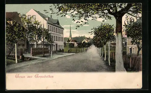 AK Grossbothen, Strassenpartie mit Gasthof zu Grossbothen