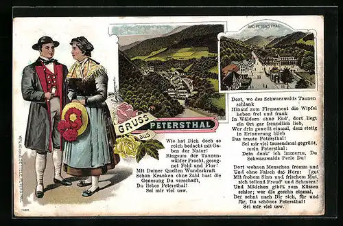 Künstler-AK Peterstal, Hotel Bad Peterstal, Ortsansicht