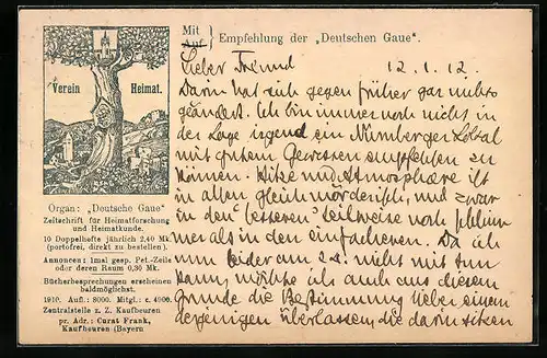 AK Empfehlung der Zeitung für Heimatforschung und Heimatkunde