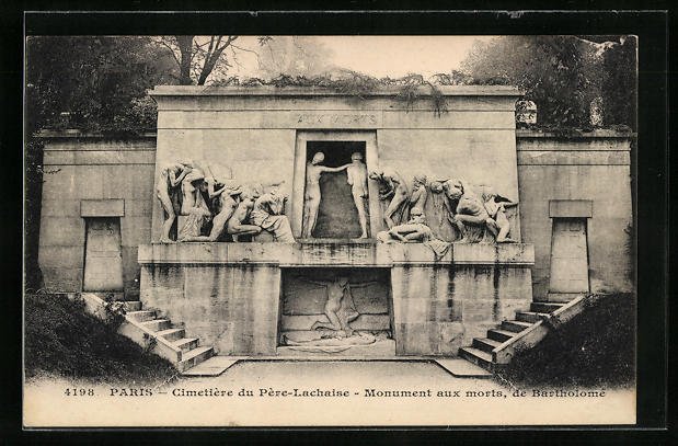 AK Paris, Cimetiere du Pere-Lachaise - Monument aux morts, de Bartholome,  Friedhof Nr. 11296421 - oldthing: Ansichtskarten Soziales Leben: Tod