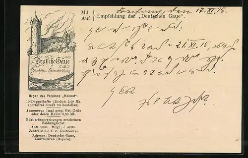 AK Deutsche Gaue, Zeitschrift für Heimatforschung