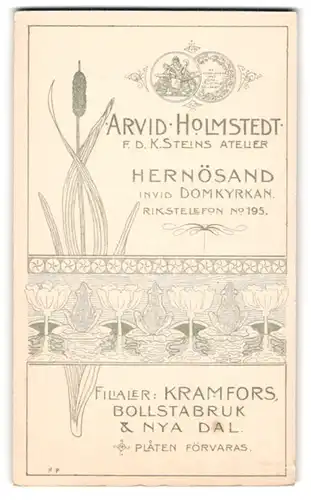 Fotografie Arvid Holmstedt, Hernösand, Schilfrohr und Frösche zwischen Seerosen