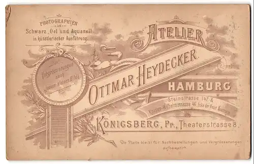 Fotografie Ottmar Heydecker, Hamburg, Steinstr. 147, Schriftzug des Fotografen in küstlerischer Darstellung