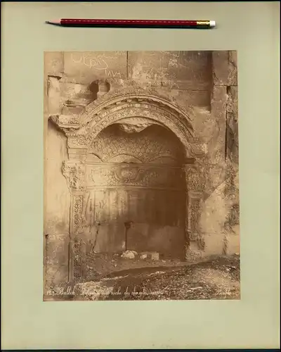 Fotografie Felix Bonfils, Ansicht Baalbek / Libanon, Detail d`une niche des chambres carrées