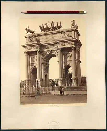 Fotografie Giacomo Brogi, Firenze, Ansicht Mailand - Milano, Arco del Sempione