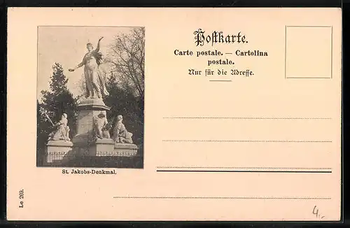 AK Gross-Basel, Uferpartie mit Brücke