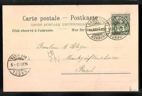 AK Basel, Alte Rheinbrücke, St. Albantor