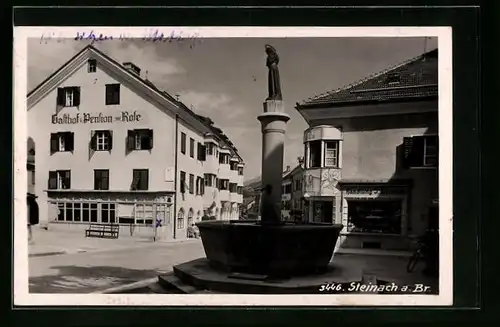 AK Steinach a. Br., Strassenpartie mit Gasthof und Pension Zur Rose