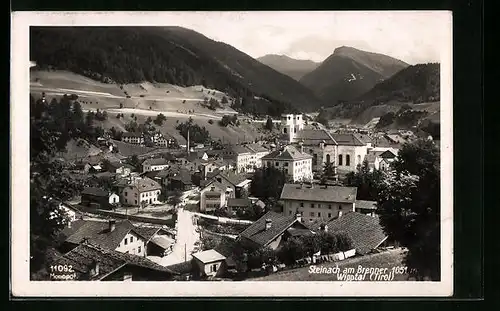 AK Steinach am Brenner, Ortsansicht mit Bergen