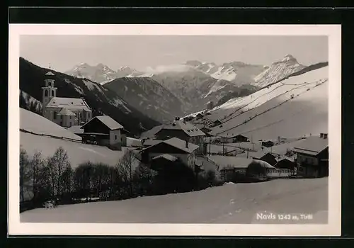 AK Navis /Tirol, Ortsansicht im Schnee