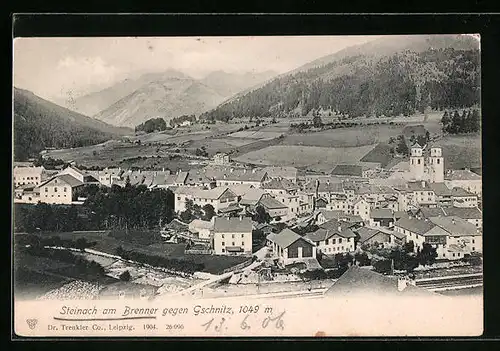AK Steinach am Brenner, Ortsansicht mit Gschnitz