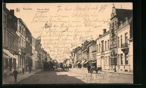 AK Roulers, Rue du Nord, Strassenpartie