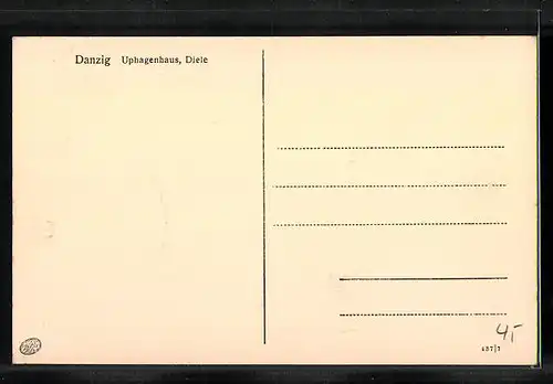 AK Danzig / Gdansk, Uphagenhaus, Diele, Langasse